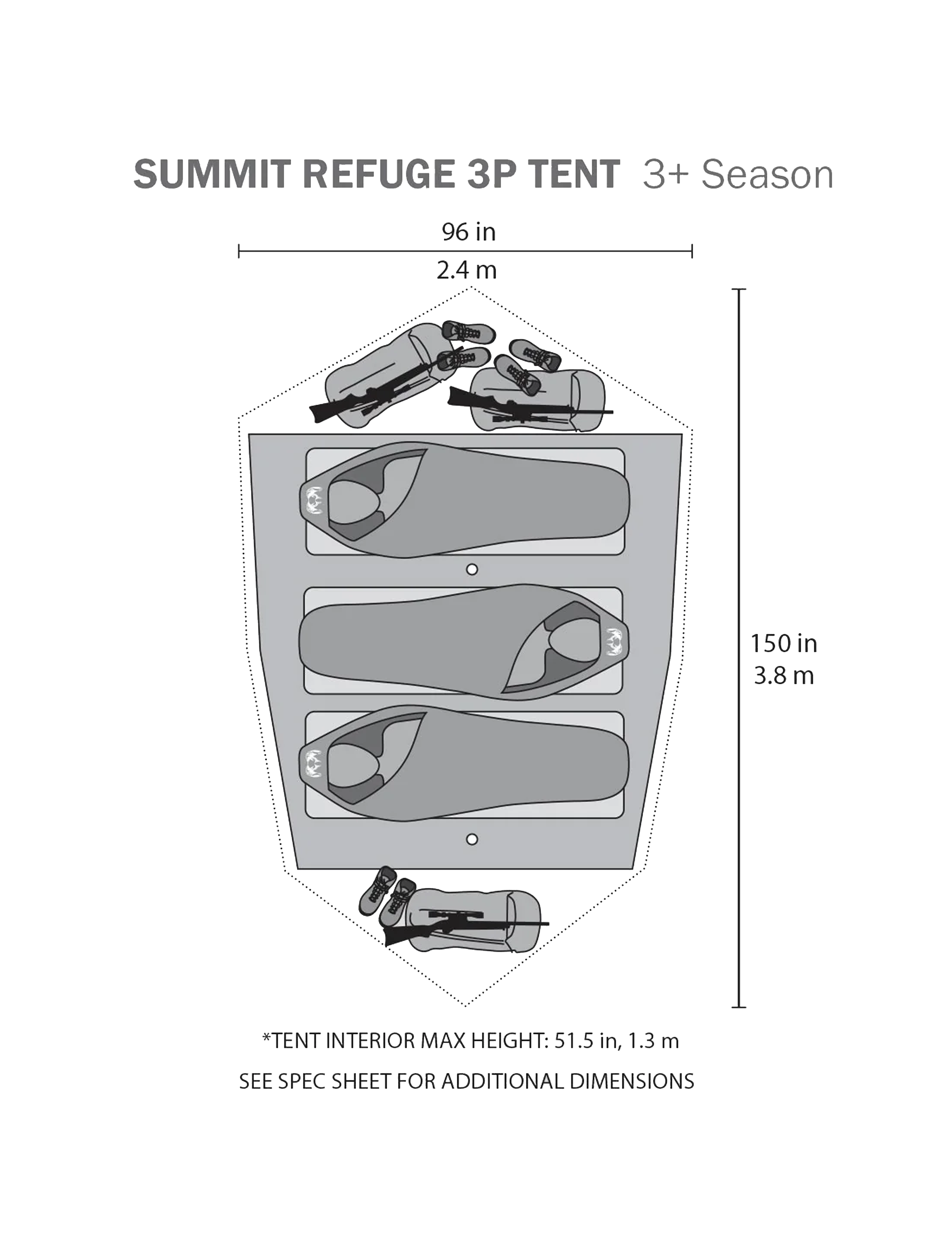 Outlet Summit Refuge 3 Person Tent | Gunmetal Olive - Image 8