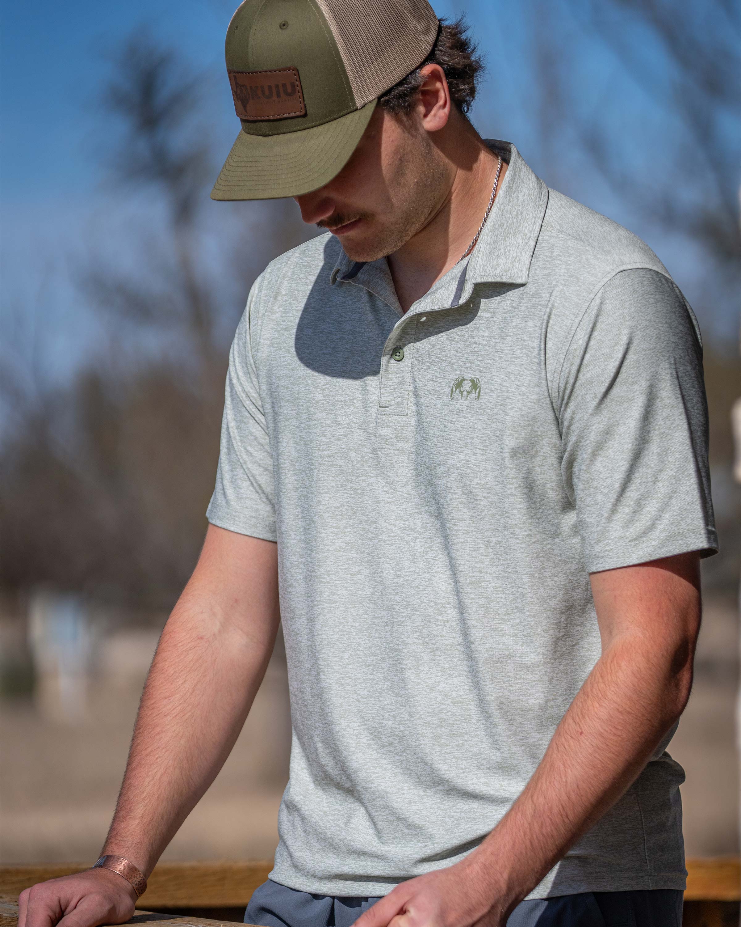 Outlet KUIU Performance Polo | Heather Gunmetal - Image 3