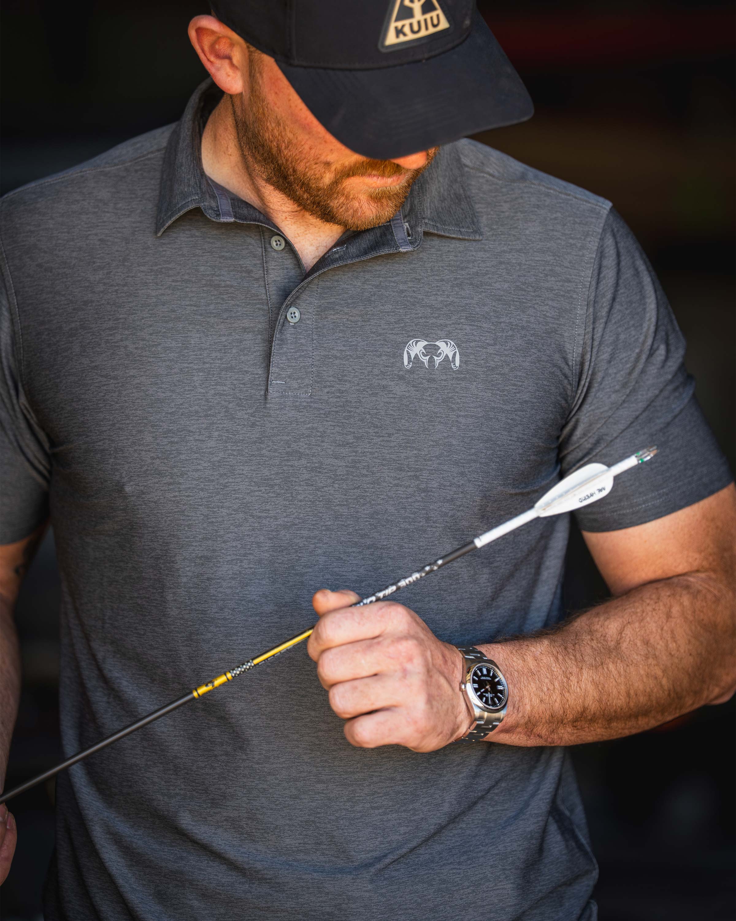 Outlet KUIU Performance Polo | Heather Navy - Image 3