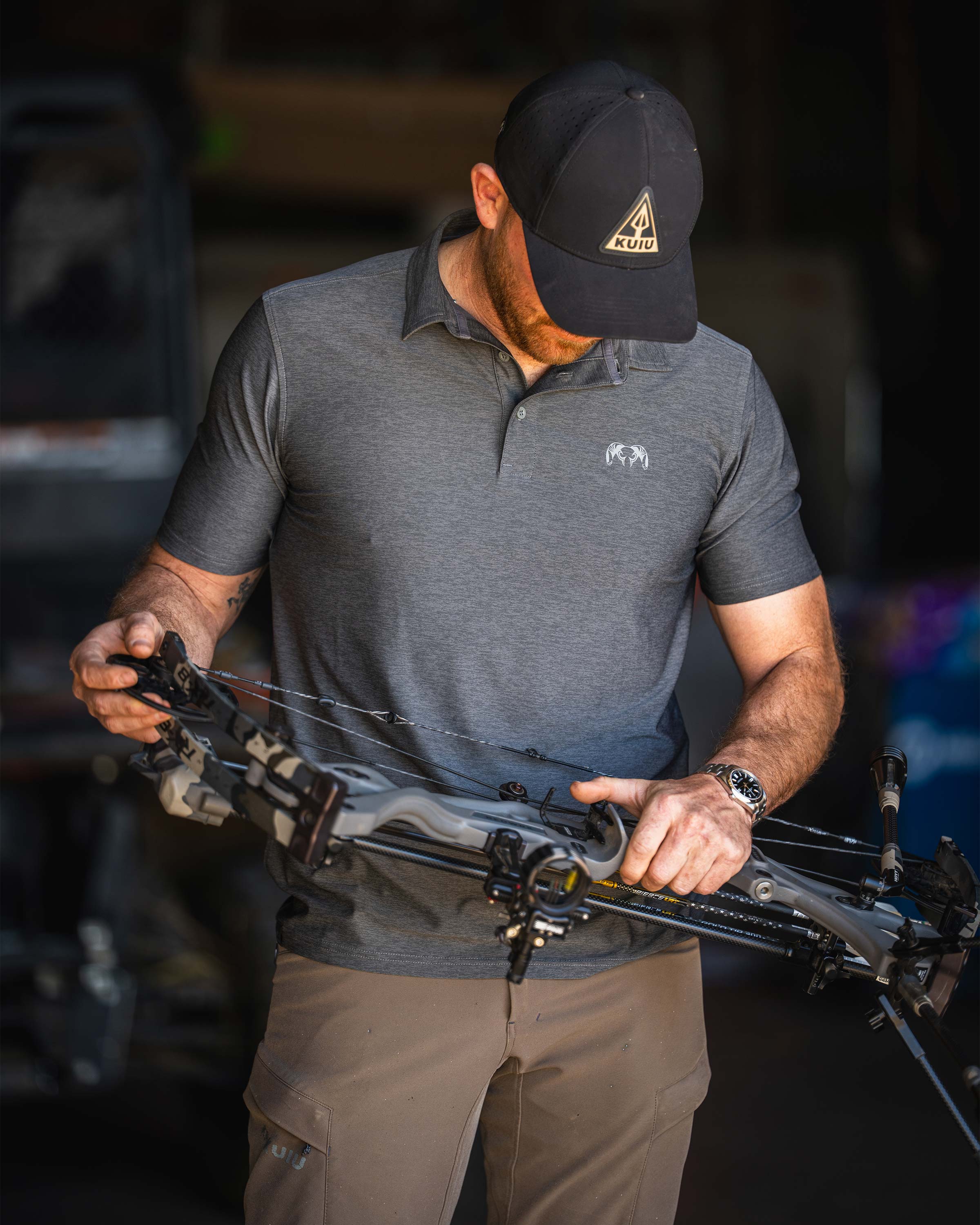 Outlet KUIU Performance Polo | Heather Navy - Image 4