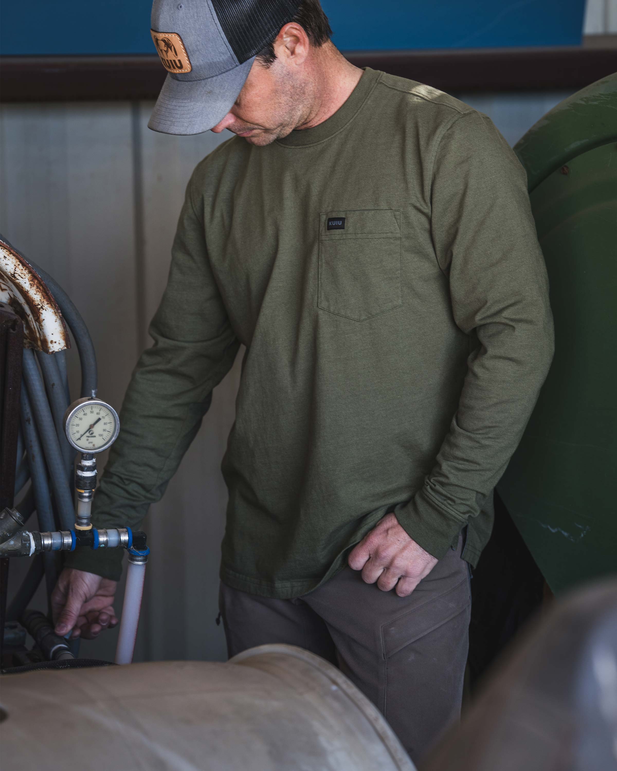 Workgrade LS Pocket Crew | Steel Blue - Image 5
