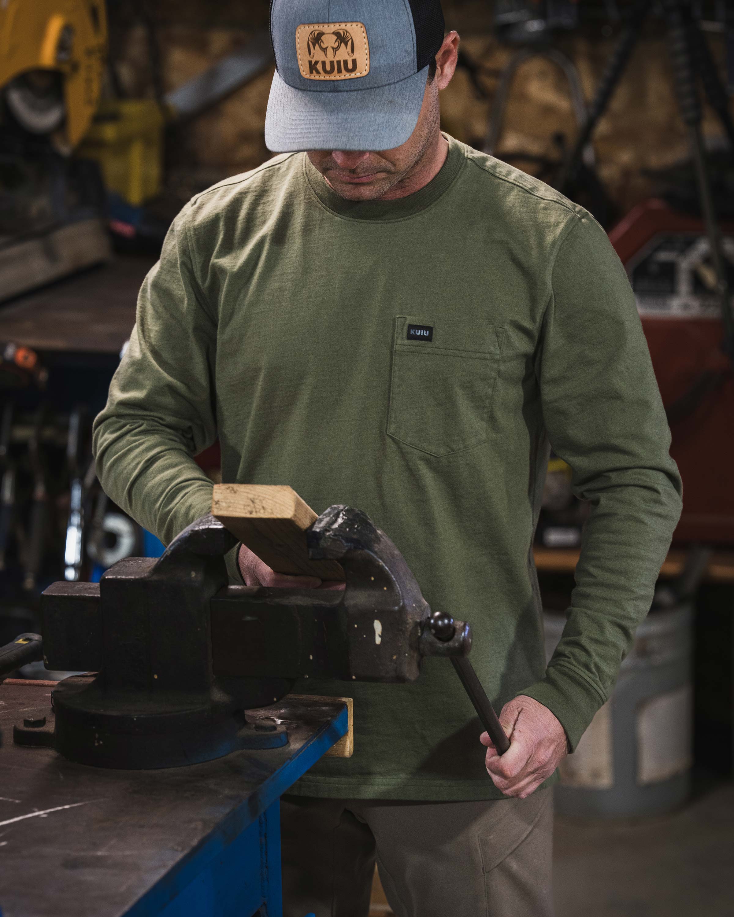 Workgrade LS Pocket Crew | Steel Blue - Image 3