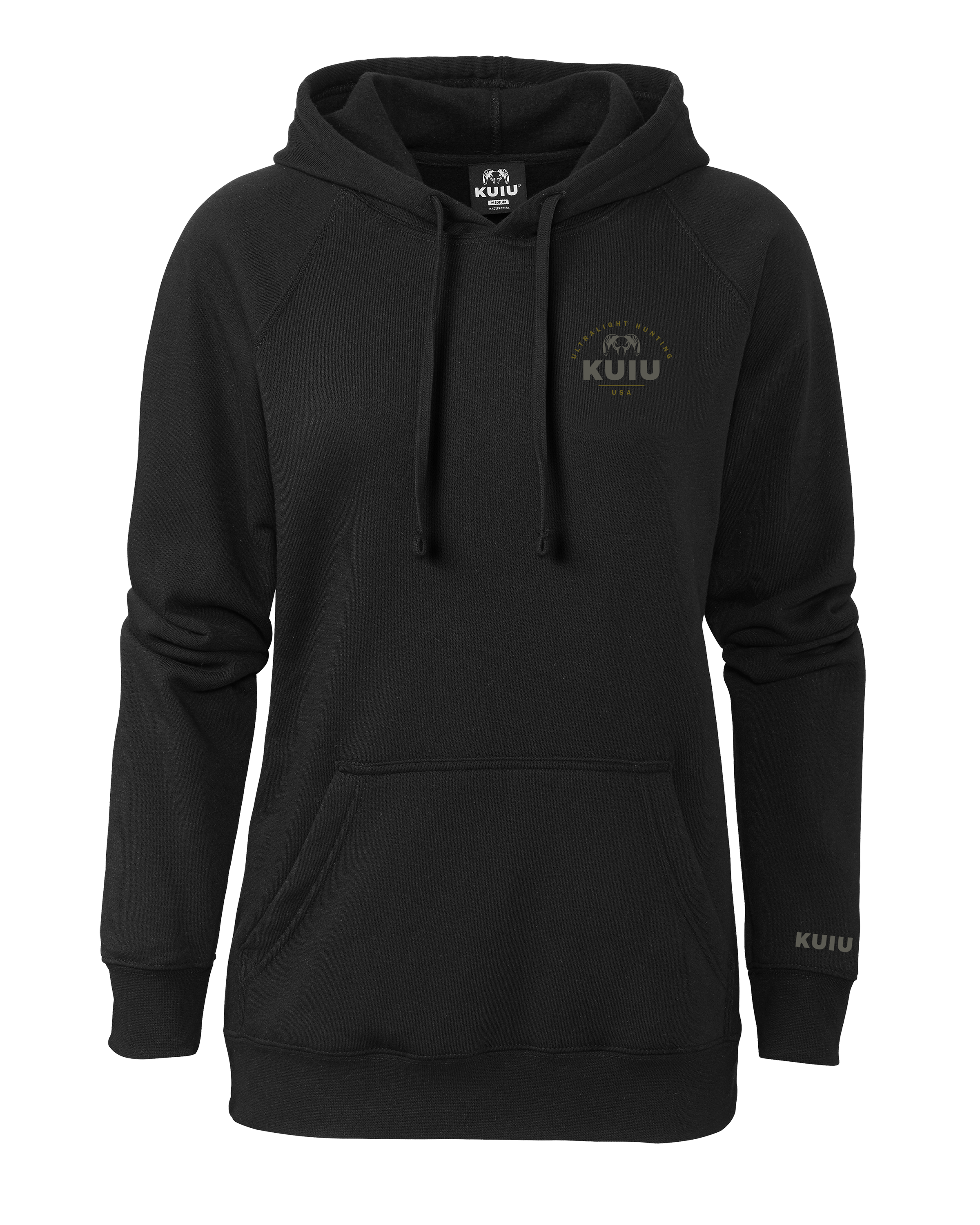 KUIU Women's Stacked Chest Logo Hoodie | Black