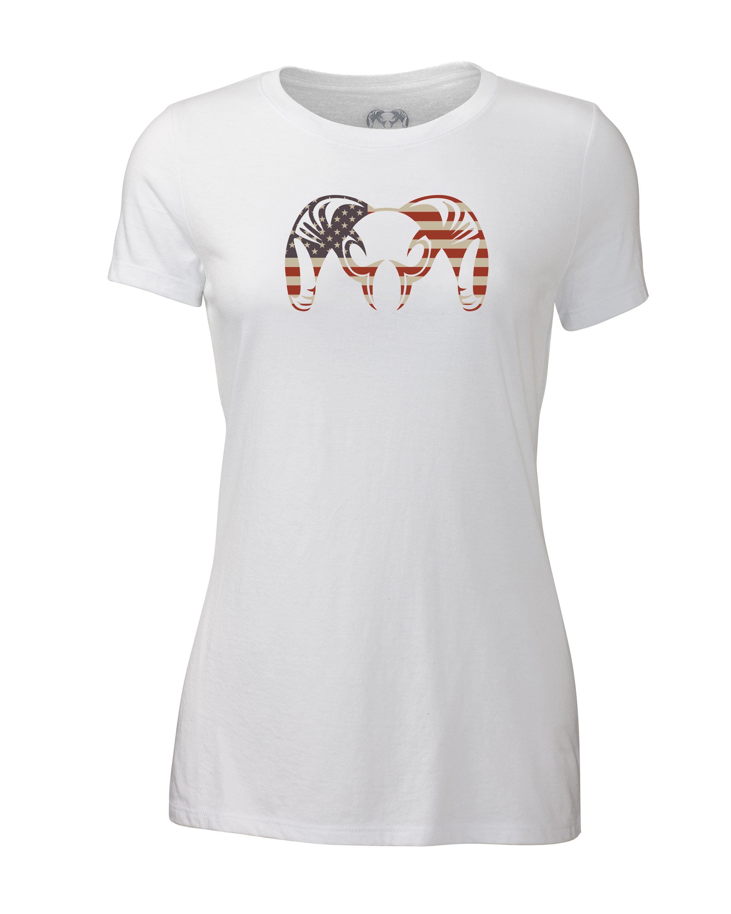 Women's Solid Patriotic Ram T-Shirt | White