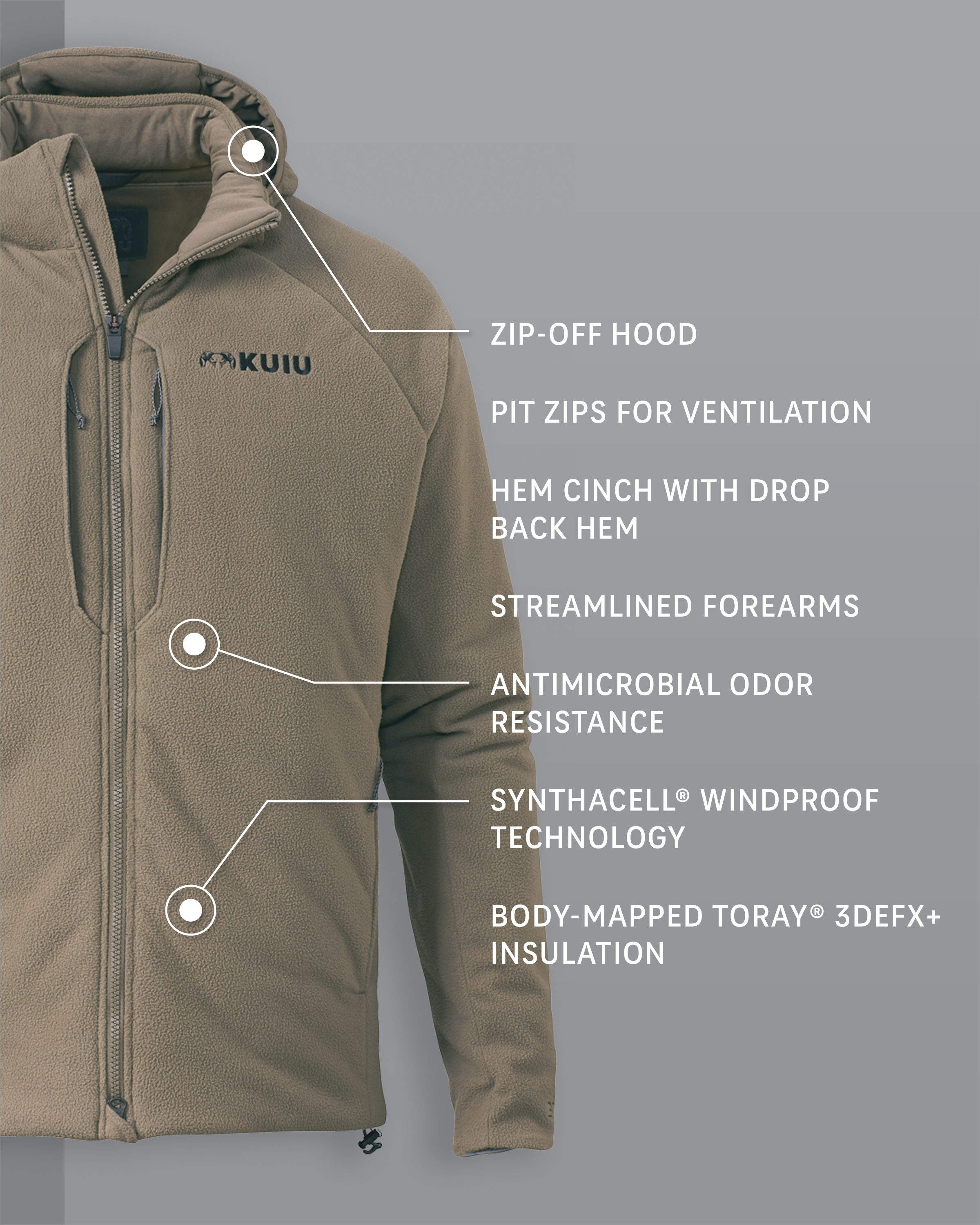 Outlet KUIU Proximity Hooded Insulated Jacket | Ash Off-Shade - Image 2